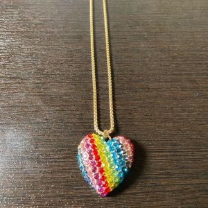 New Betsey Johnson Rainbow Heart  Necklace ❤️